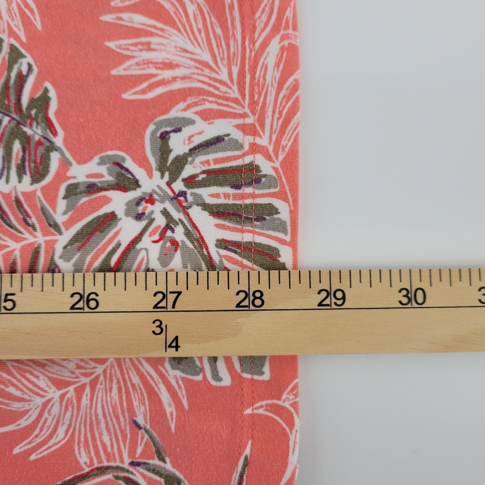Tommy Bahama Mens XL Coral Pink Tropical Monstera Leaf Beach Cotton Polo Shirt - Picture 11 of 11